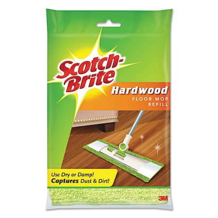 Scotch-Brite Hardwood Floor Dust Mop Refill, Green, Microfiber M-005-R